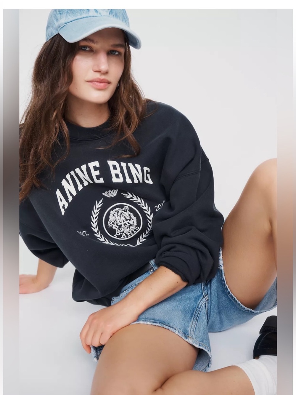 NWT Anine Bing Miles 100% Cotton Collegiate Sweatshirt
